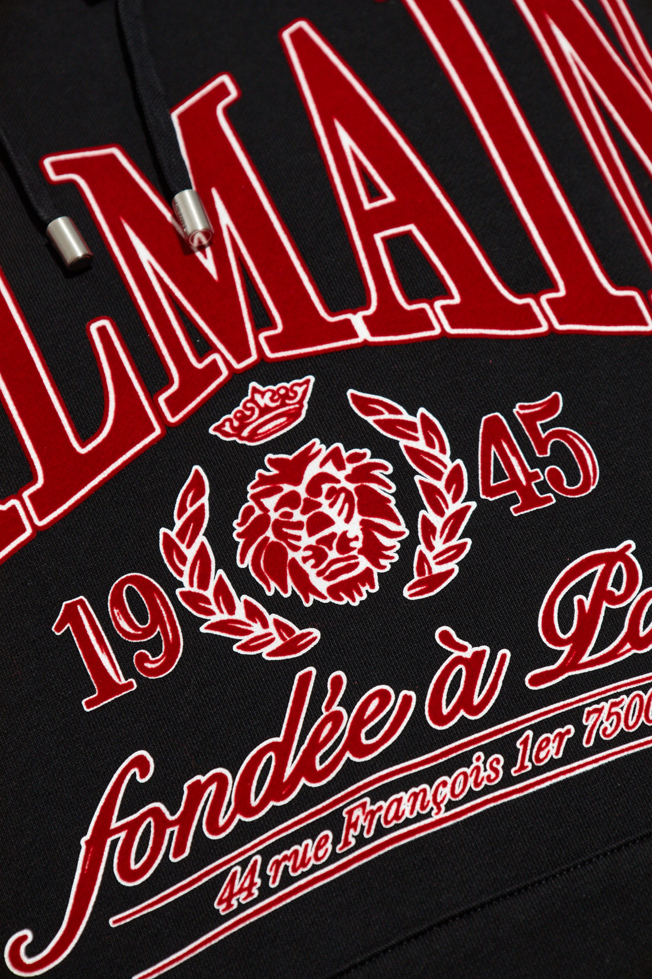 Black Sweatshirt with logo and velvet finish Balmain